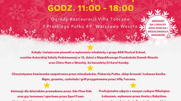 IV Charytatywny Świąteczny Jarmark Mam z Wesołej – magia świąt i pomagania w Villi Toscana