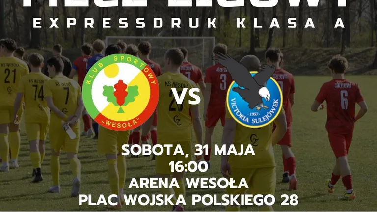 Derbowy mecz ligowy KS Wesoła kontra Victoria II Sulejówek w ramach Klasy A