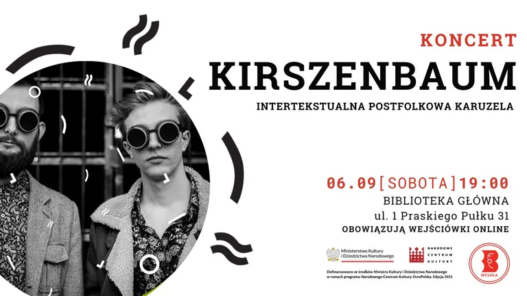 Koncert postfolkowego duetu Kirszenbaum w Bibliotece Publicznej w Wesołej