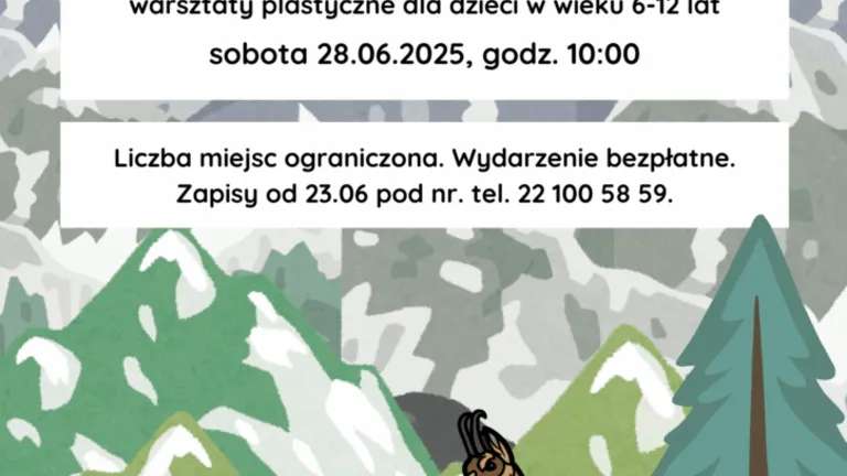 Bezpłatne warsztaty plastyczne „Tatry” dla dzieci w ramach cyklu Pogodne Rysowanki