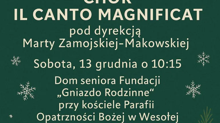 Koncert kolęd w wykonaniu chóru Il Canto Magnificat dla seniorów