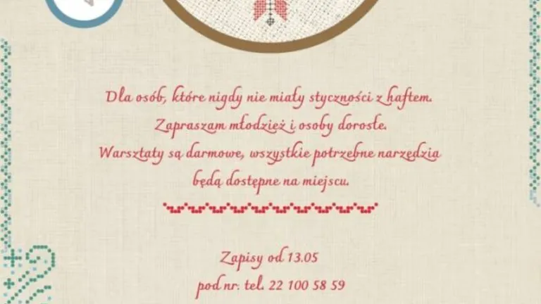 Warsztaty Haftu dla Początkujących: Darmowe Zajęcia w Wesołej