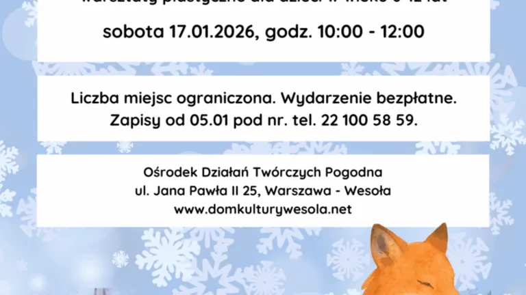 Warsztaty plastyczne dla dzieci: Łąka w śniegu z cyklu Pogodne Rysowanki
