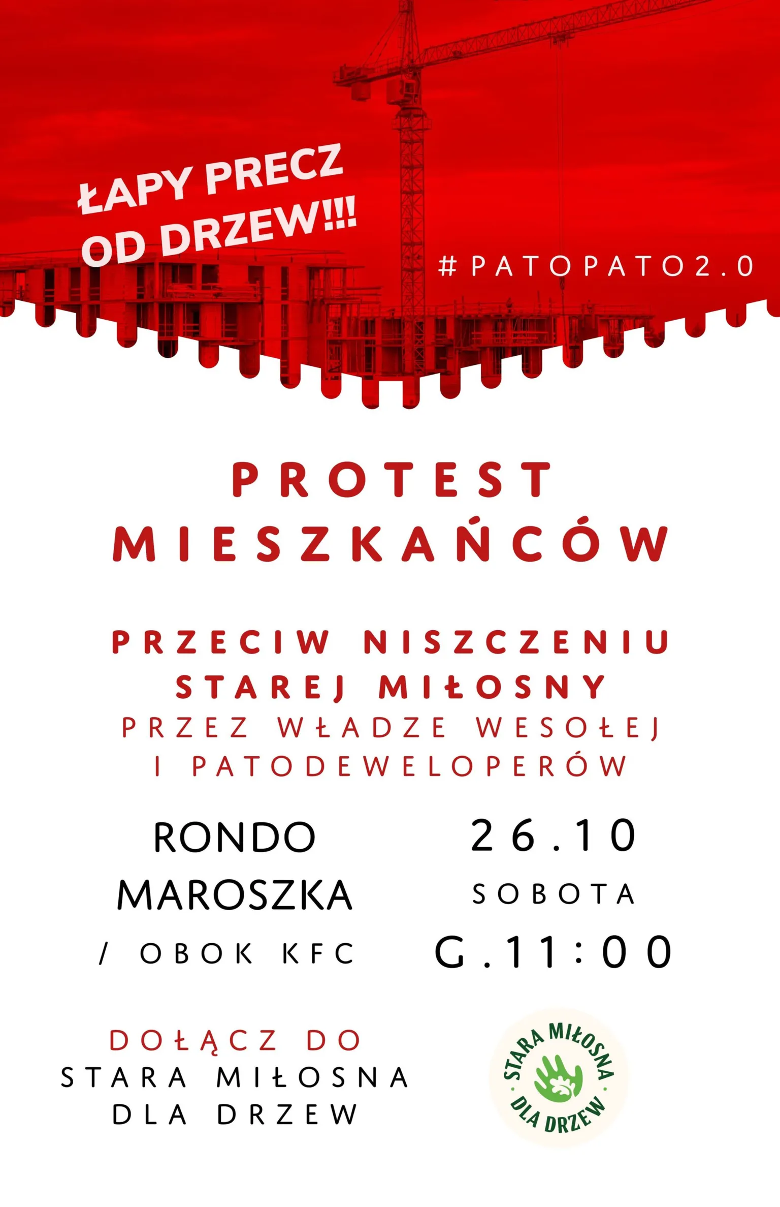 Łapy precz od drzew – Stara Miłosna mówi "NIE" betonowej zabudowie