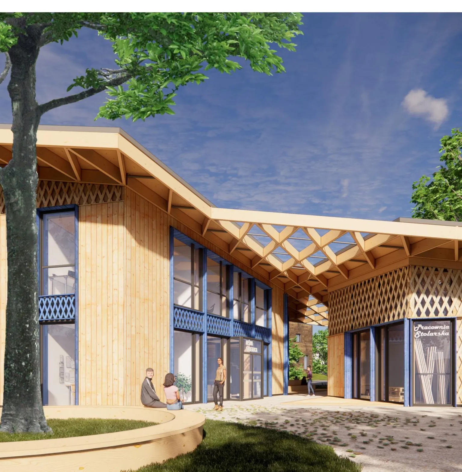 Widok pasażu od strony wschodniej - wizualizacja pracowni KWADRATURA