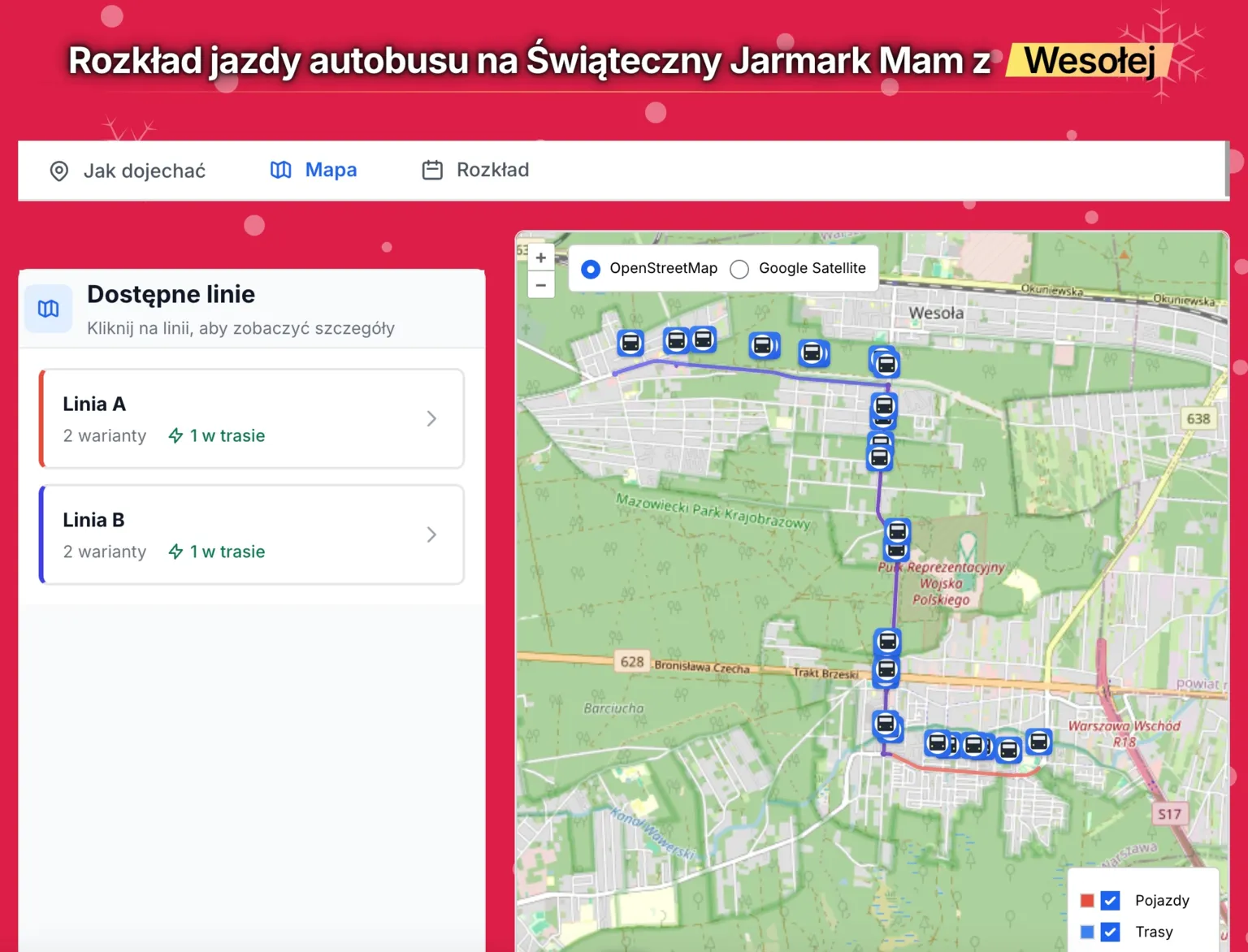 Jadę na Jarmark!  Sprawdź jak łatwo dojechać na Świąteczny Jarmark Mam z Wesołej!