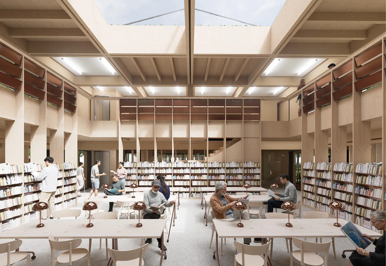 I nagroda - widok na strefę biblioteczną - czytelnia