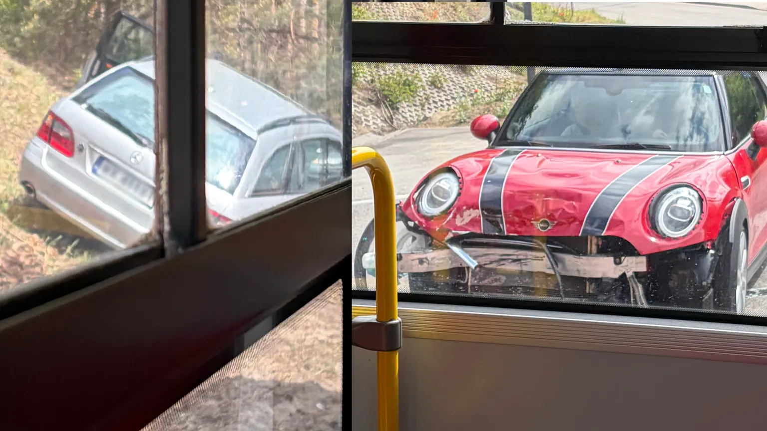 Zderzenie Mini z Mercedesem na skrzyżowaniu Mazowieckiej i 1 Praskiego Pułku