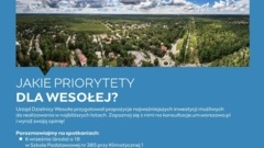 Zdjęcie do artykułu Twoja opinia się liczy! Weź udział w konsultacjach społecznych dotyczących priorytetów dla Wesołej