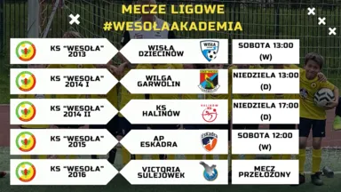 Zdjęcia do artykułu Harmonogram Weekendowych Meczów Akademii KS Wesoła