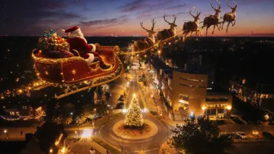 Zdjęcie do artykułu Mikołaj już w Wesołej - udało się uchwycić przelot nad Starą Miłosną