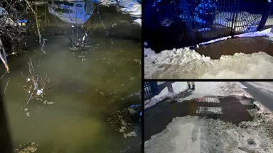 Pęknięta rura na Gościńcu - dwie posesje bez wody, kolejne mogą dołączyć rano