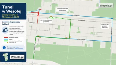 Zdjęcie do artykułu Tunel w Wesołej: w piątek wieczorem zamykają przejazd, autobus 198 z objazdem