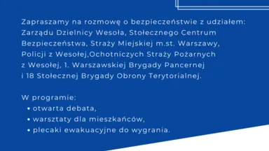 Debata o bezpieczeństwie w Wesołej. 19 maja w SP nr 385