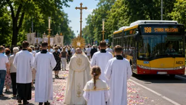 Boże Ciało w Wesołej. Trzy procesje i zmiany w kursowaniu autobusów