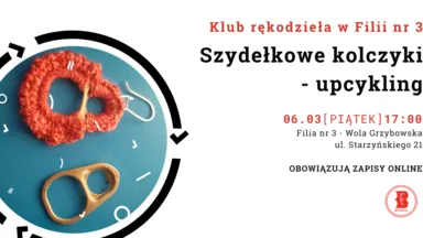 Zdjęcie do artykułu Szydełkowe kolczyki – pierwsze spotkanie Klubu Rękodzieła w Filii nr 3
