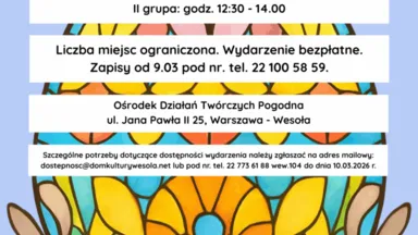 Zdjęcie do artykułu Warsztaty plastyczne „Wielkanocne witraże” – grupa I (cykl Pogodne Rysowanki)