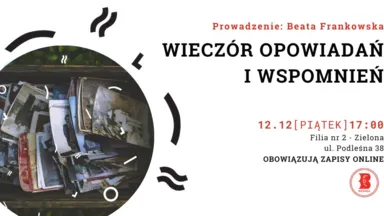 Zdjęcie do artykułu Wieczór opowieści i wspomnień dla dorosłych z Beatą Frankowską w bibliotece