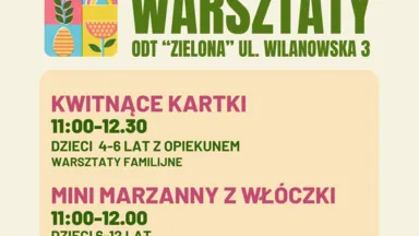 Zdjęcie do artykułu Wiosenne warsztaty dla dzieci: mini marzanny i kartki z rzeżuchą w ODT Zielona