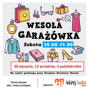 Plakat Wesoła Garażówka – październikowa edycja pchlego targu pod urzędem