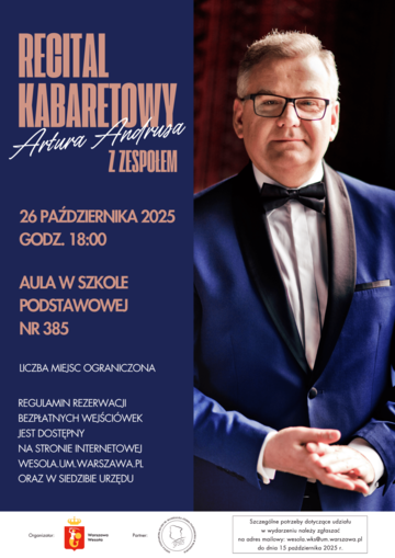 Plakat Recital kabaretowy Artura Andrusa z zespołem