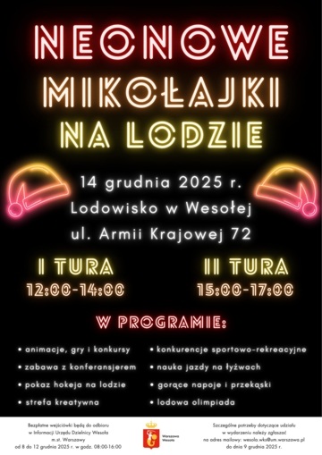 Blured Neonowe mikołajki na lodzie z programem rekreacyjnym i kreatywnymi atrakcjami