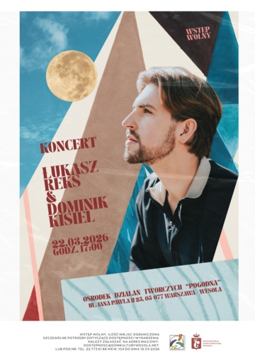 Plakat Koncert kameralny Łukasza Reksa – wieczór soulu w ODT „Pogodna”