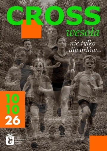 Plakat Cross Wesoła 2026, bieg terenowy dla dzieci i dorosłych w Lesie Sobieskiego