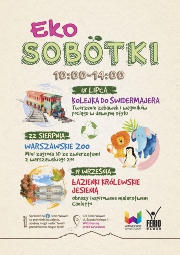 Plakat Warsztaty rodzinne Eko Sobótki: Łazienki Królewskie jesienią – malarstwo i kolaż