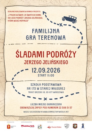Plakat Familijna gra terenowa inspirowana podróżami Jerzego Jelińskiego