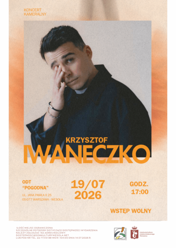 Plakat Koncert kameralny Krzysztofa Iwaneczko w Ośrodku Działań Twórczych "Pogodna"