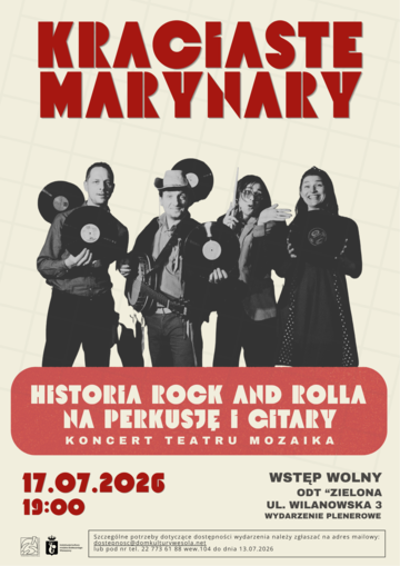 Plakat Koncert Teatru Mozaika: Kraciaste Marynary – historia rock and rolla na żywo