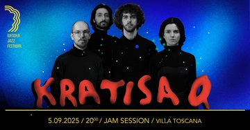 Plakat Kratisa Q – jazzowe inspiracje greckie i jam session podczas finału letniej edycji Wesjazz Fest 2025