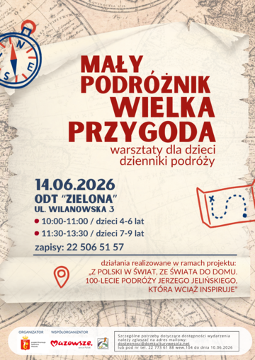 Plakat Kreatywne warsztaty plastyczne dla dzieci: Mały podróżnik – wielka przygoda