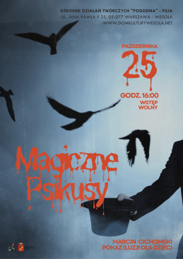 Plakat Magiczne psikusy – halloweenowy pokaz iluzji dla dzieci
