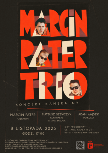 Plakat Marcin Pater Trio zagra w „Pogodnej”. Koncert tuż po premierze płyty „Dżezgot”