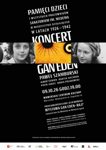 Plakat „Gan Eden” w Międzylesiu. Koncert i wystawa o sanatorium Medema w Miedzeszynie