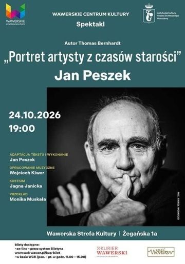 Plakat Jan Peszek zagra w Międzylesiu monodram według Thomasa Bernharda
