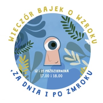 Plakat Wieczór Bajek o wzroku w bibliotece w Zielonej. Cztery spotkania dla dzieci