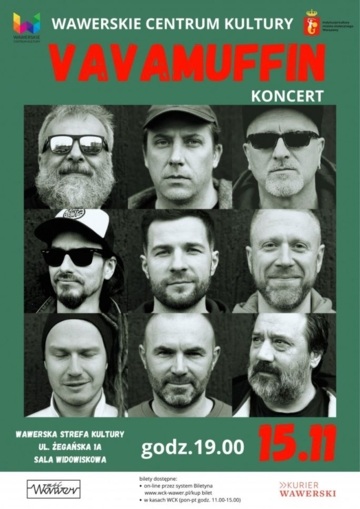 Plakat Vavamuffin zagra w Międzylesiu. Koncert reggae w Wawerskim Centrum Kultury