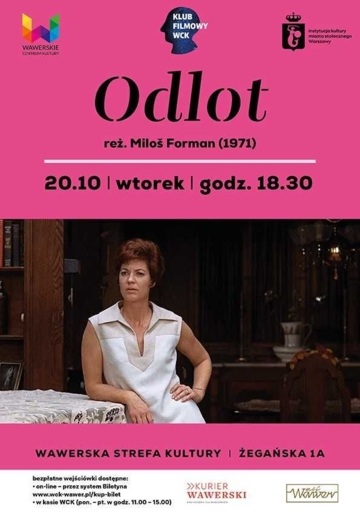 Plakat Klub Filmowy WCK w Międzylesiu pokaże „Odlot” Miloša Formana