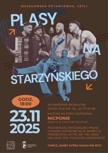 Plakat Potańcówka z zespołem Nicponie – taneczny wieczór z muzyką na żywo i przebojami miejskimi