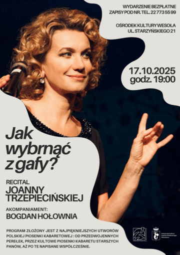 Plakat Recital Joanny Trzepiecińskiej: najpiękniejsze utwory polskiej piosenki kabaretowej