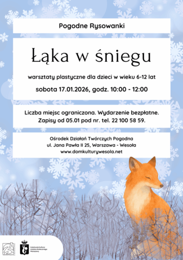 Blured Warsztaty plastyczne dla dzieci: Łąka w śniegu z cyklu Pogodne Rysowanki