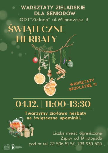 Blured Warsztaty zielarskie dla seniorów: świąteczne mieszanki herbaciane i degustacja naparów