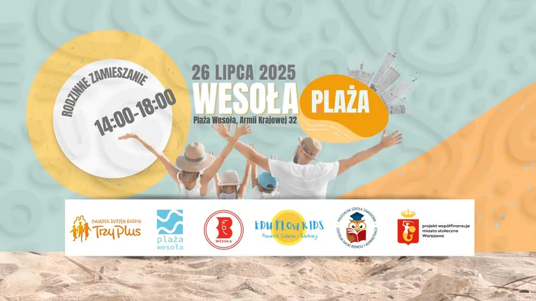 Rodzinny Piknik na Plaży Wesoła z animacjami, spektaklem i kreatywnymi warsztatami