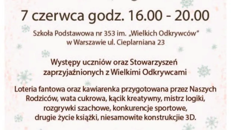 Piknik Rodzinny „Wielkich Odkrywców” w SP 353