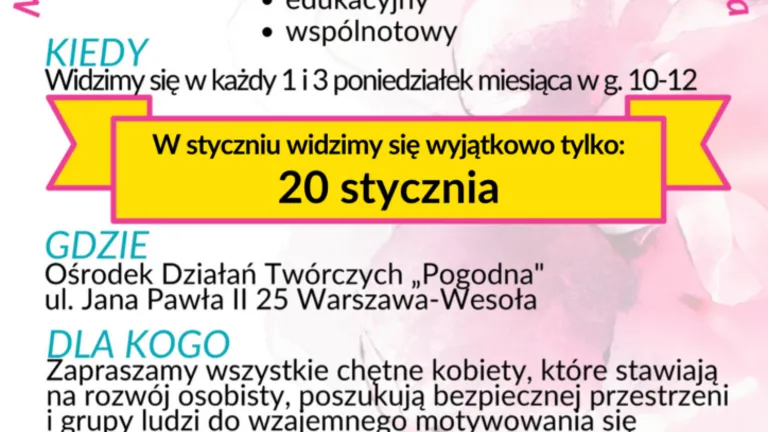 Rozwojowe spotkania dla kobiet w Wesołej: Archipelag Kobiet