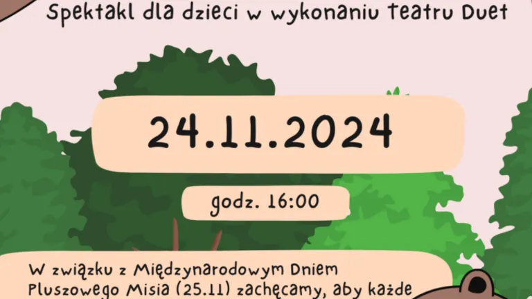 Spektakl dla dzieci: Niedźwiedź strażnik lasu w Teatrze Duet