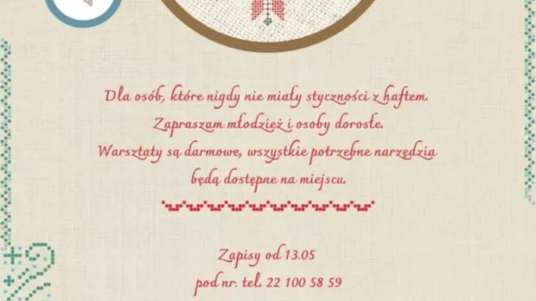 Warsztaty Haftu dla Początkujących: Darmowe Zajęcia w Wesołej